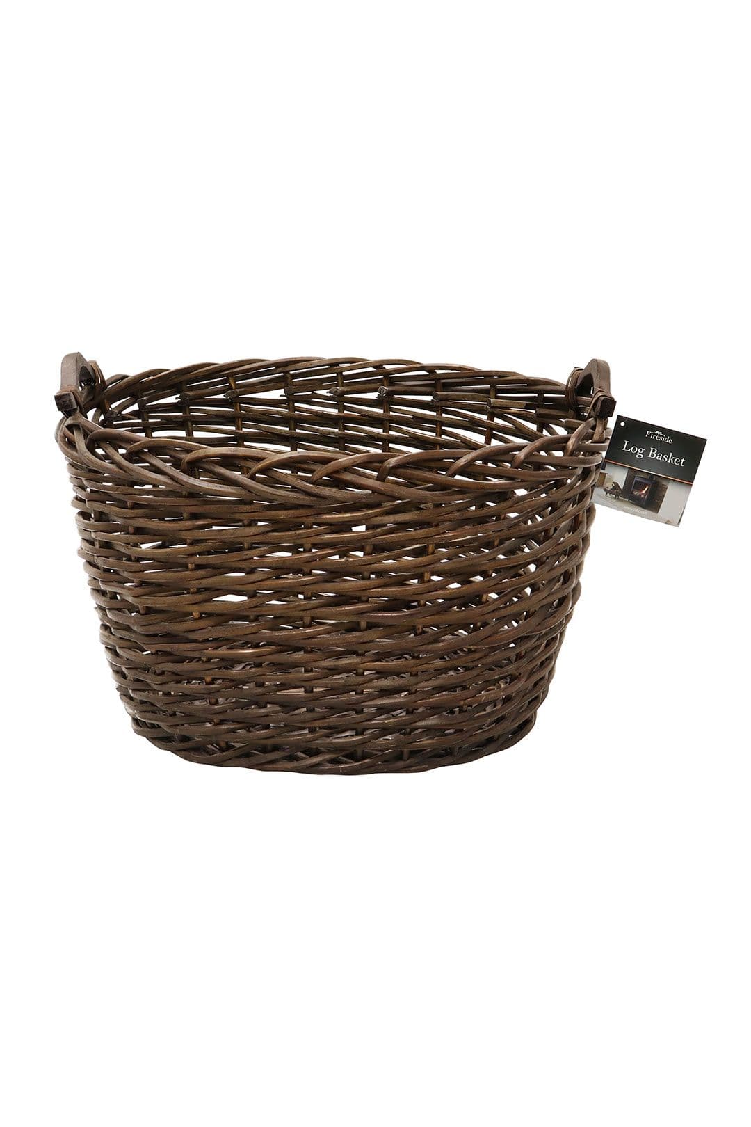 Oval Dark Tapered Log Basket Square