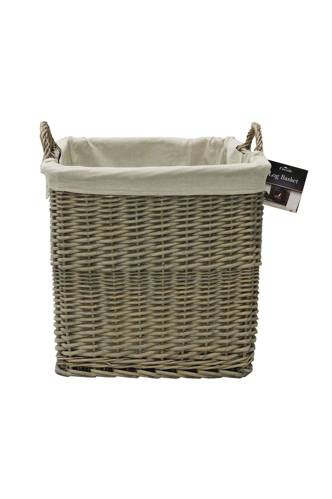 Antique Wash Willow Lined Log basket