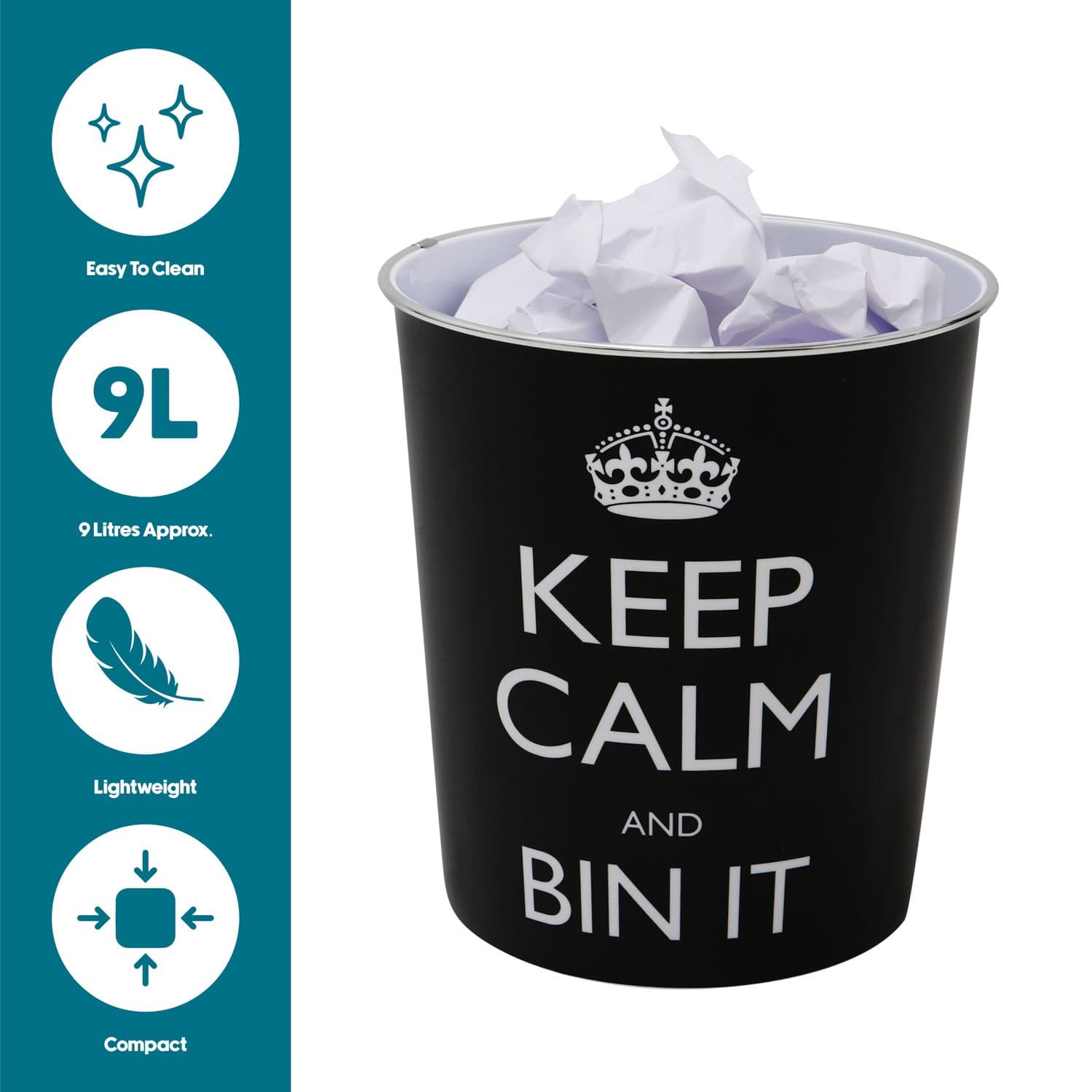 Keep Calm Plastic Waste Paper Bin