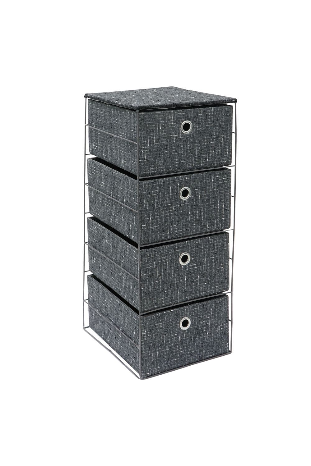 Shadow 4 Drawer Wide Fabric Storage Tower