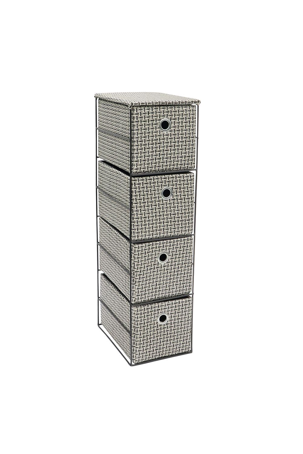 Silva 4 Drawer Narrow Fabric Storage Tower