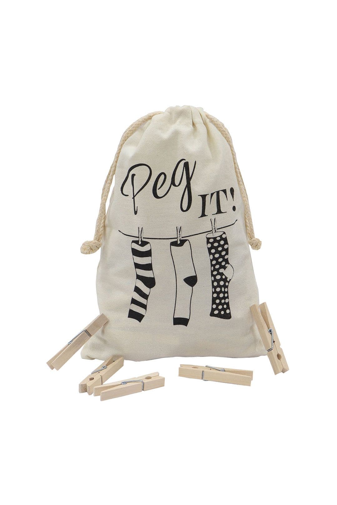 Cotton Peg Bag 100 Wooden Pegs