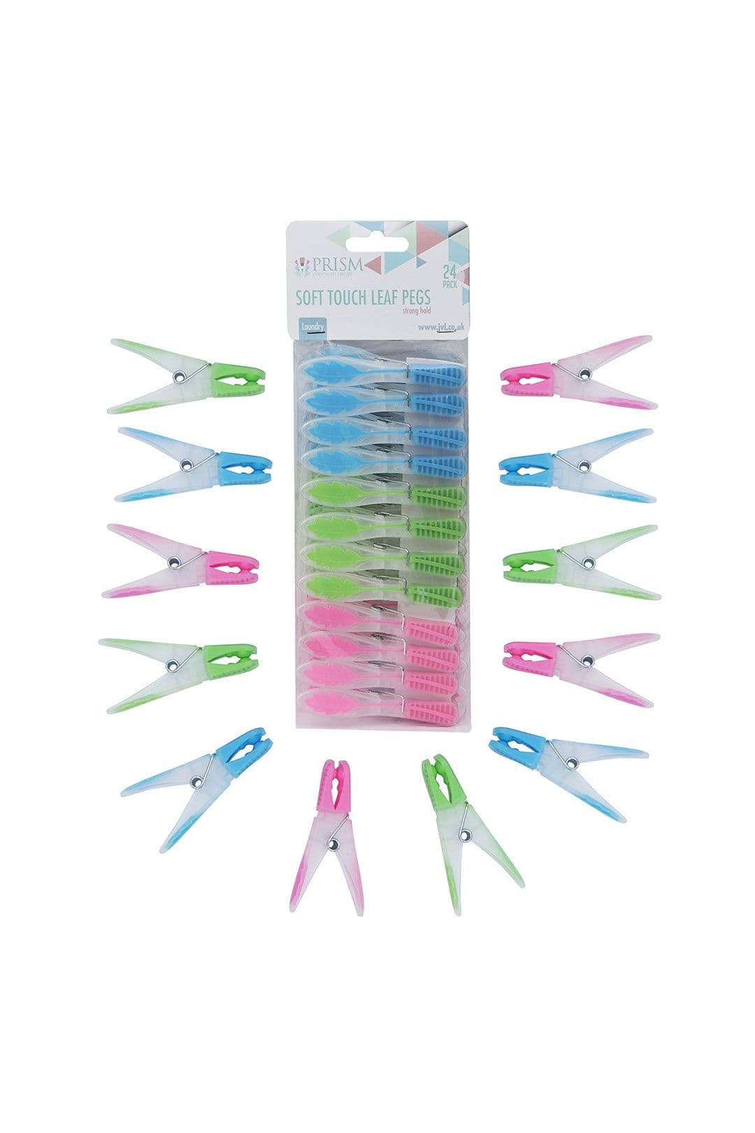 Prism Soft Touch Leaf Design Pegs Pack 24