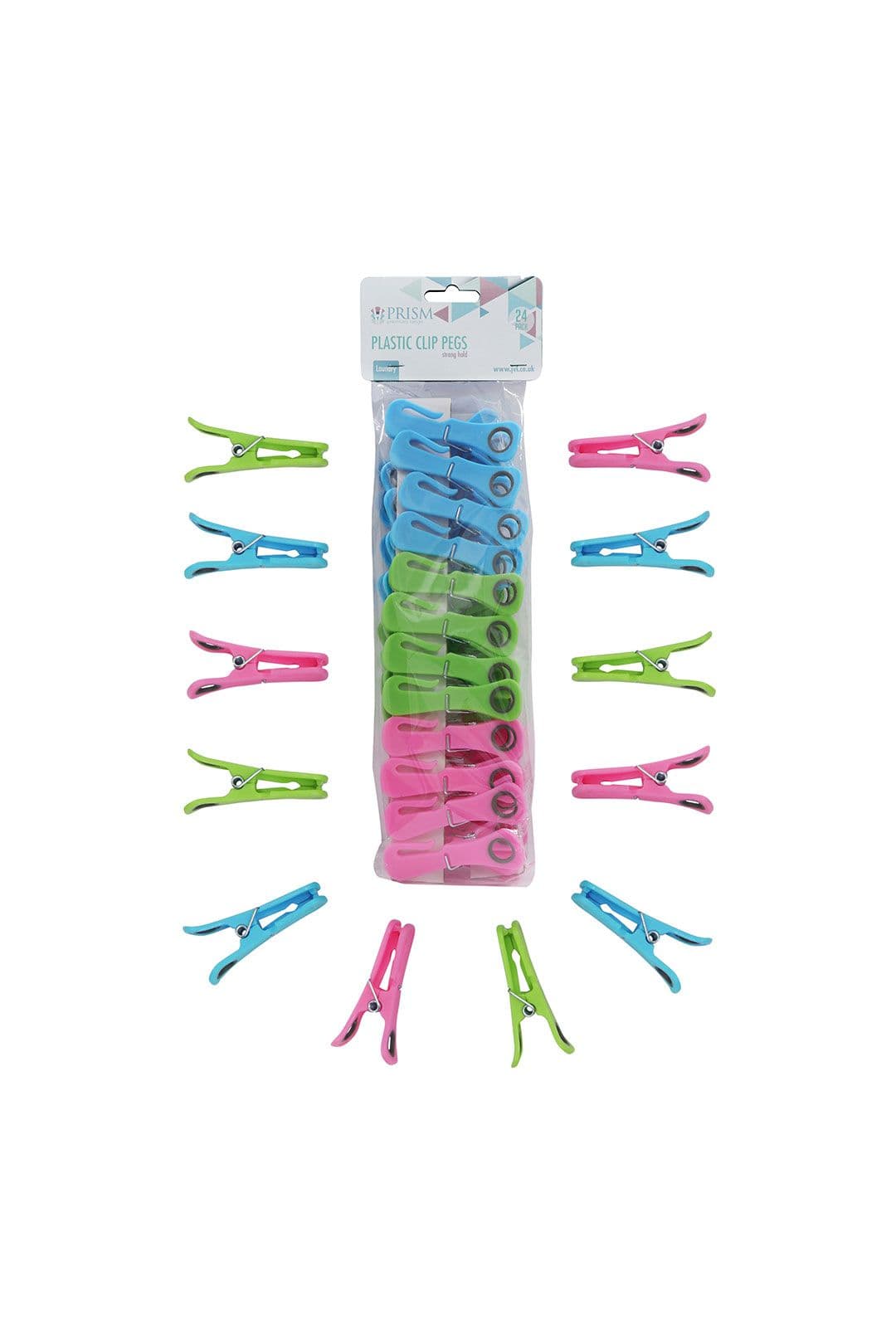 Prism Plastic Clip Pegs Hooks Pack 24