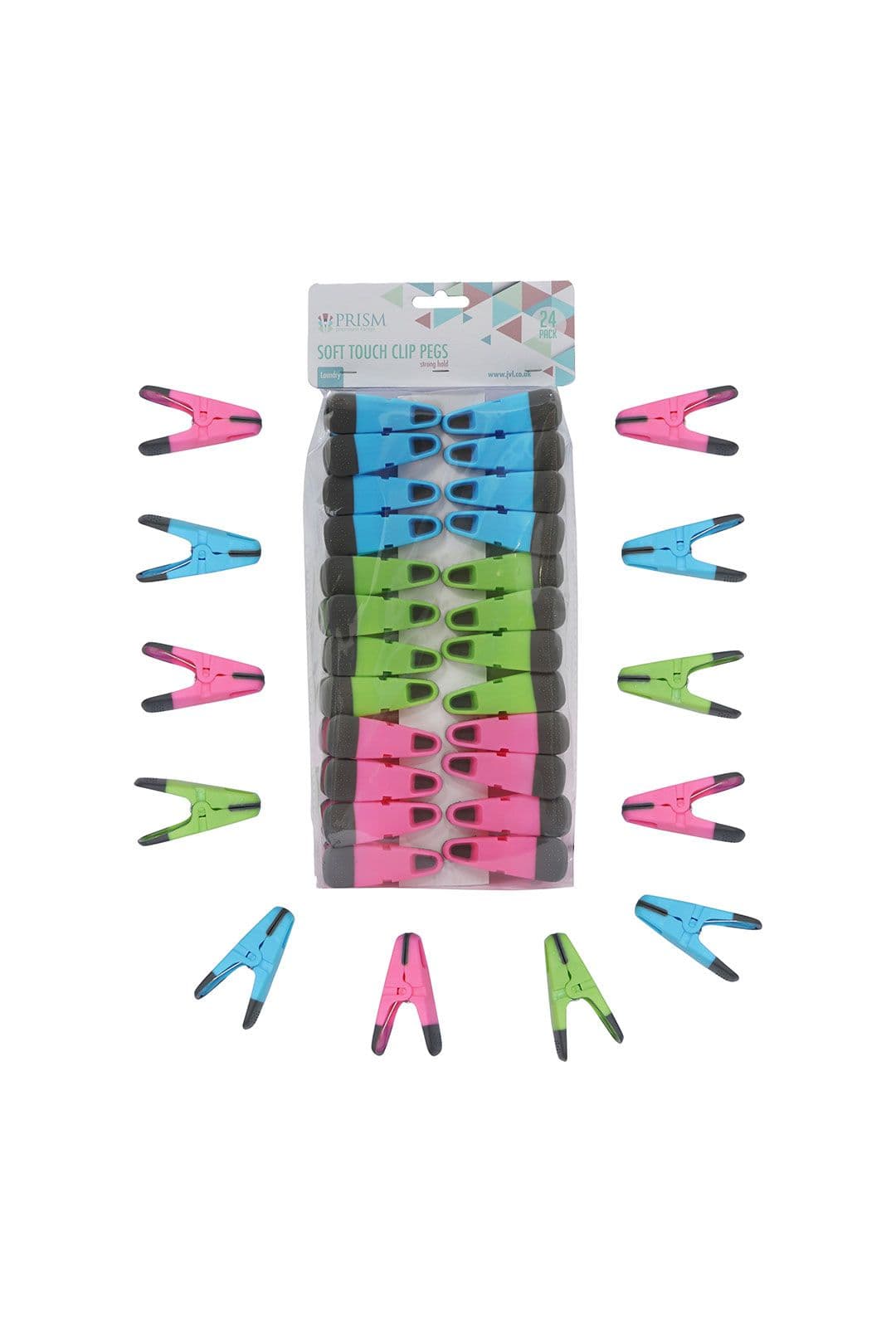 Prism Soft Touch Clip Pegs Pack 24