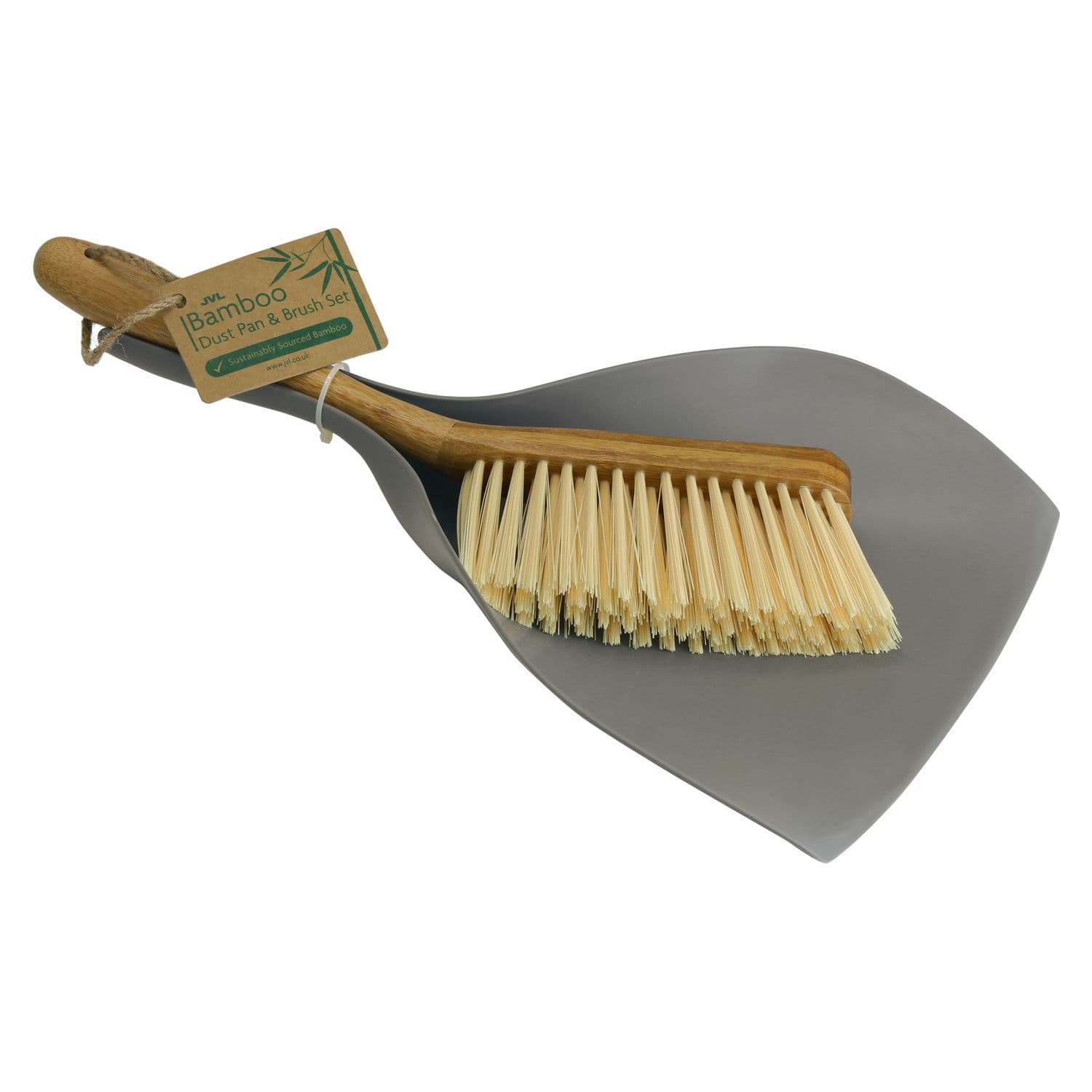 Bamboo Dustpan Bristle Brush Set