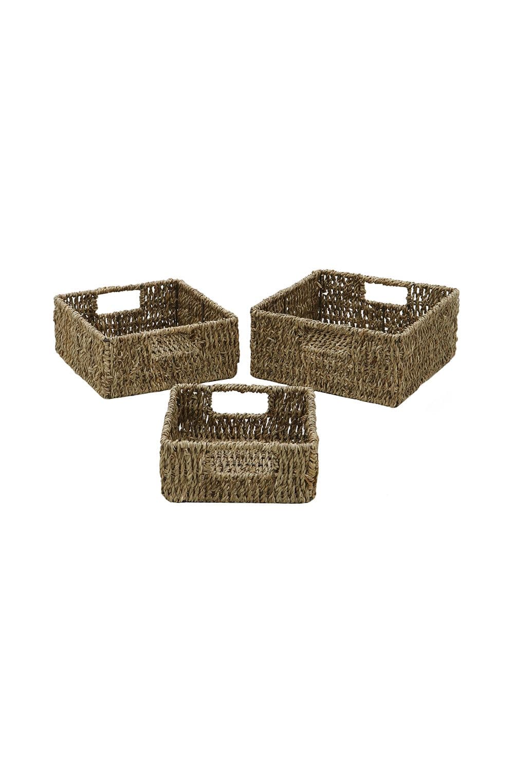 Seagrass Set 3 Square Storage Baskets