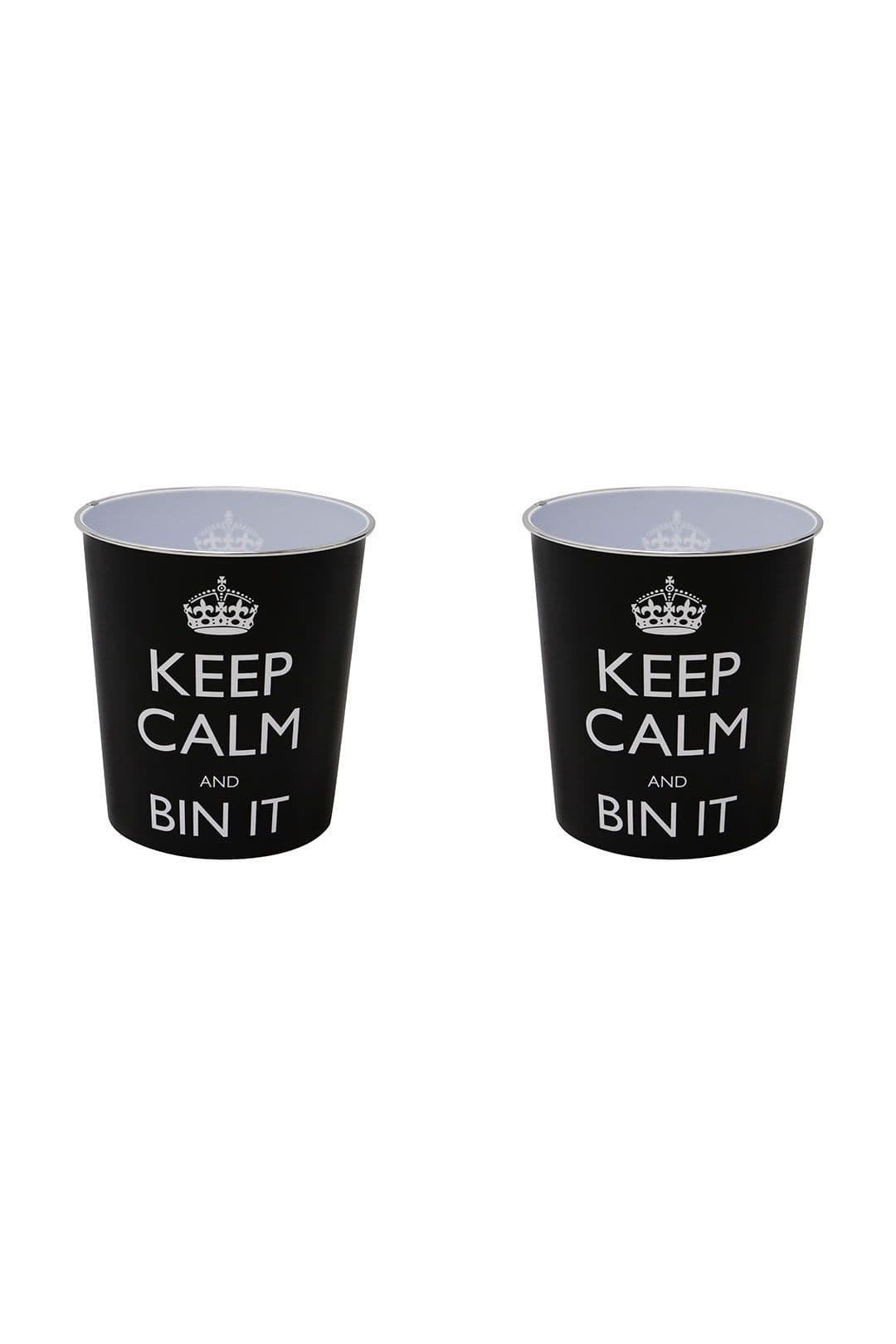 Keep Calm Plastic Waste Paper Bins Set 2