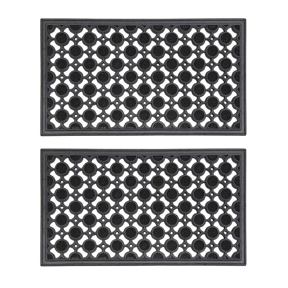 Elipses Circles Rubber Doormat 40x70 x 2 pack