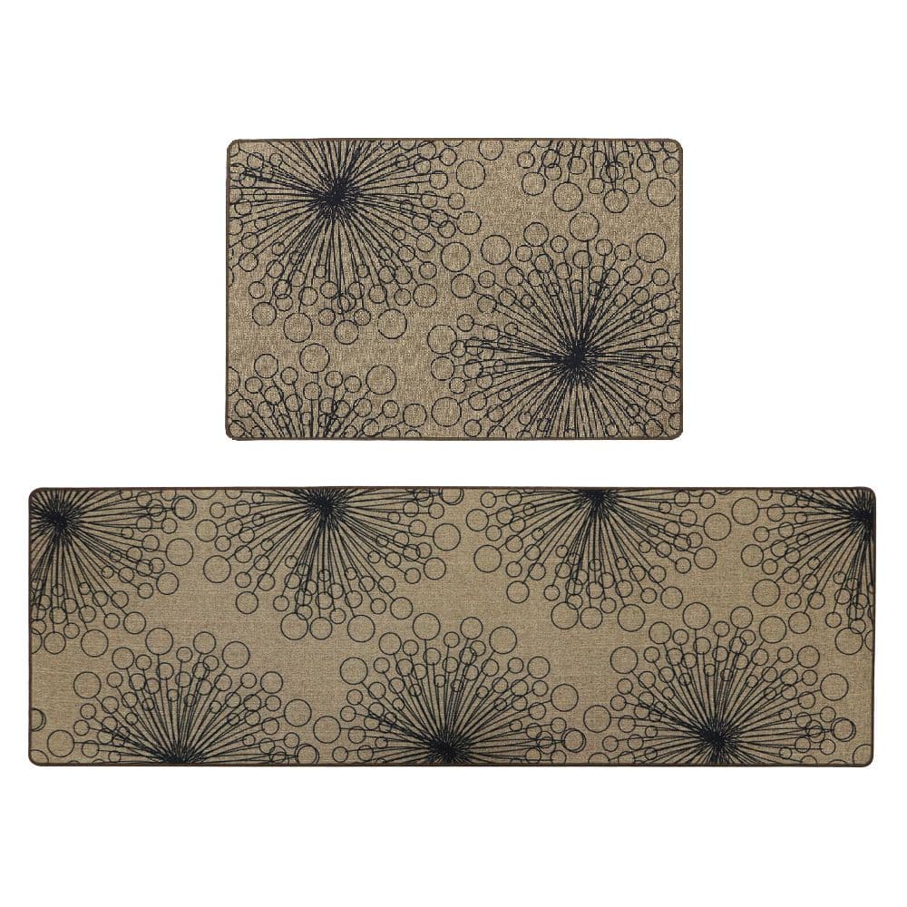 Elegance Machine Washable Doormat Runner Dandelion Clock Set