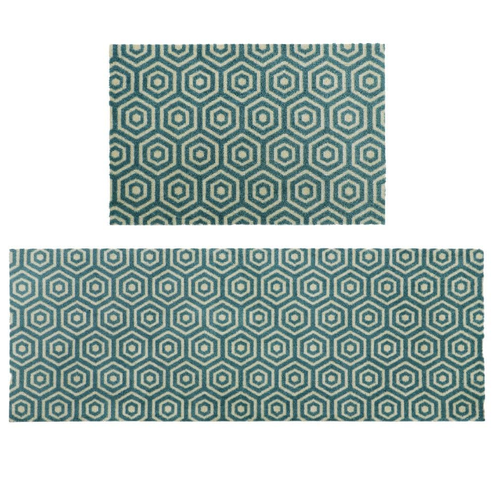 VL Mega Machine Washable Doormat Runner Geo Hex