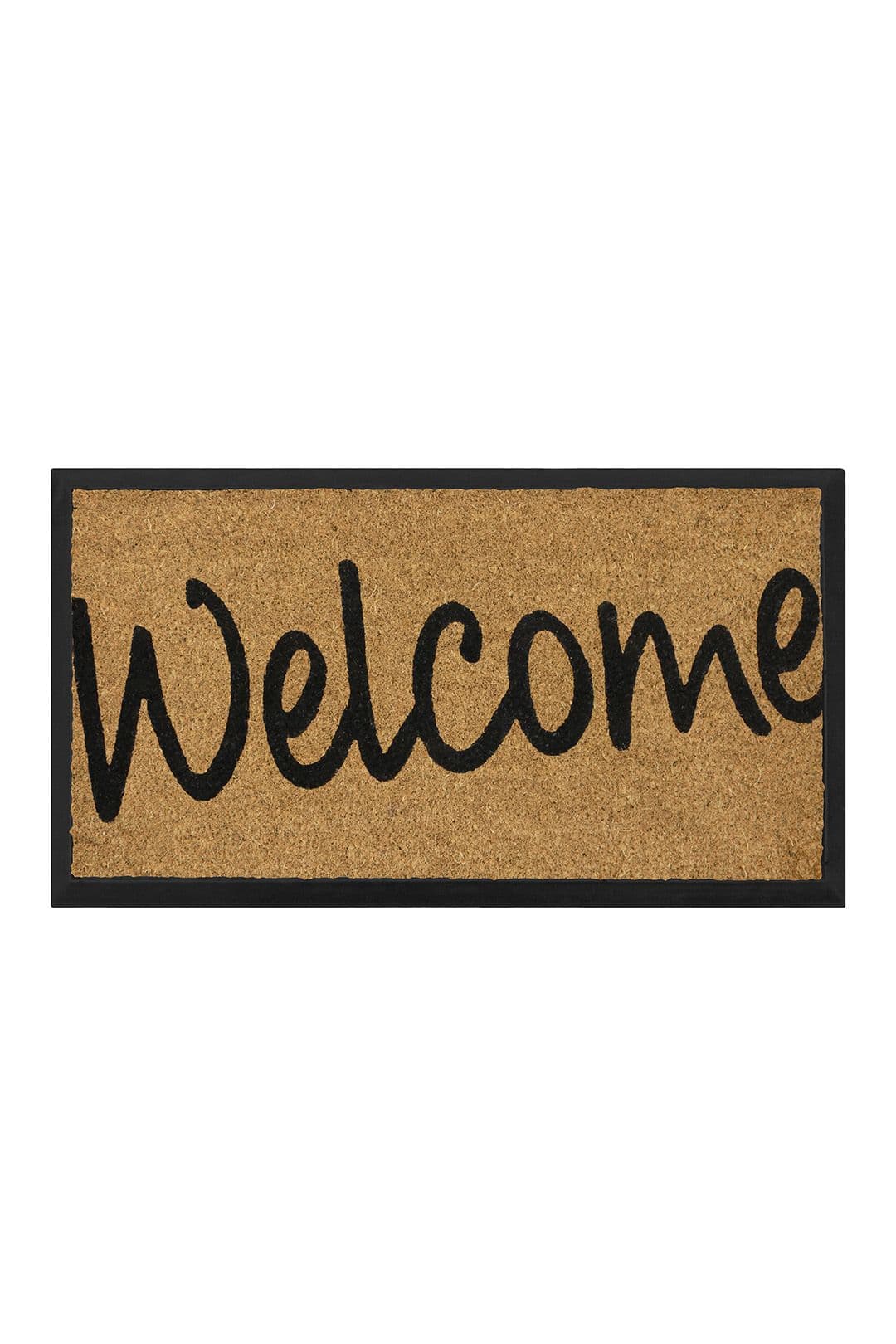 Granite Rubber Tray Base Coir Doormat 40x70cm Welcome