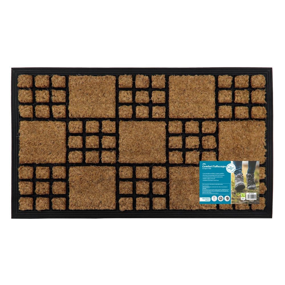 Comfort Tuffscrape Door Mat 40x70cm Chequers