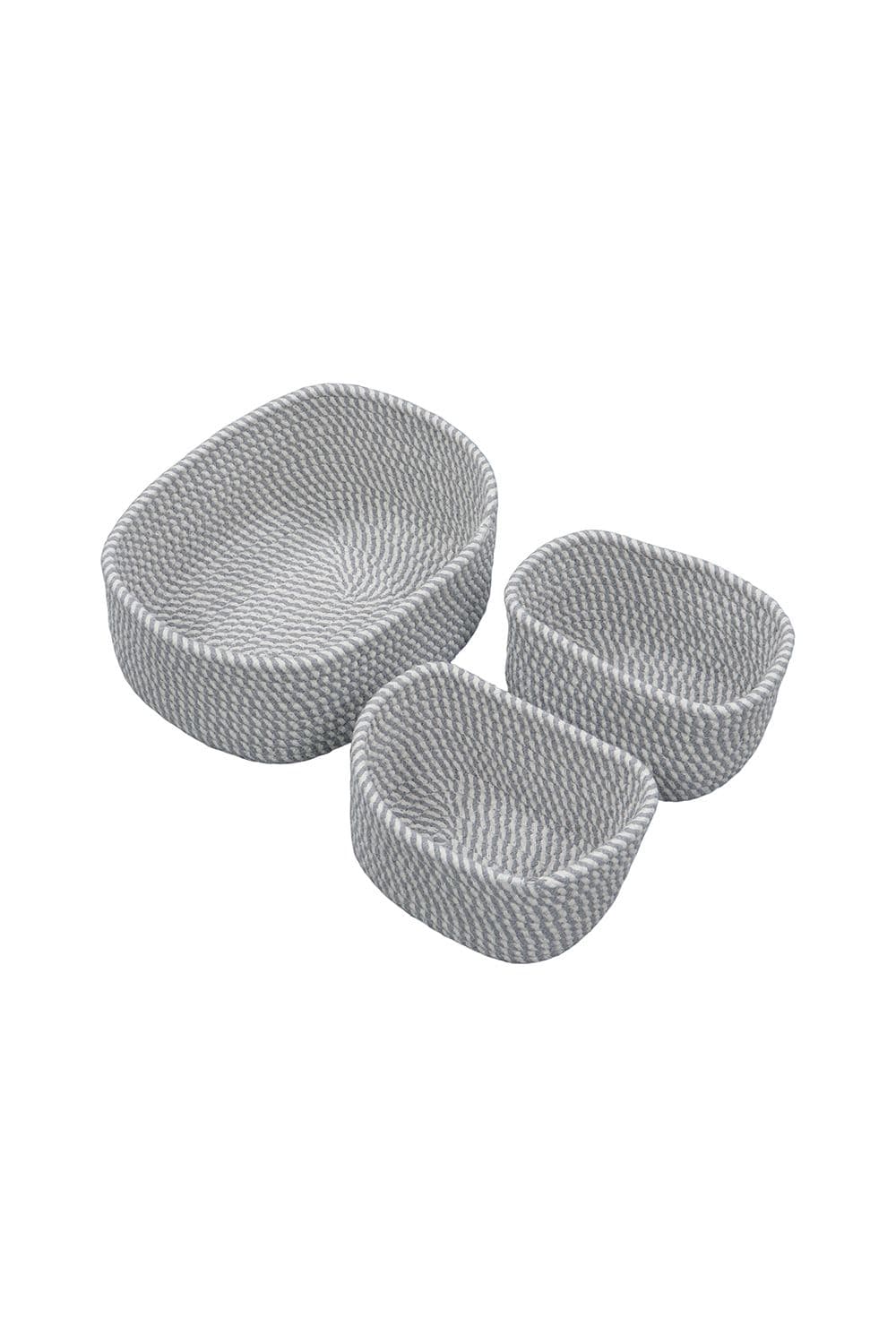 Edison Rectangular Cotton Rope Storage Basket Set 3
