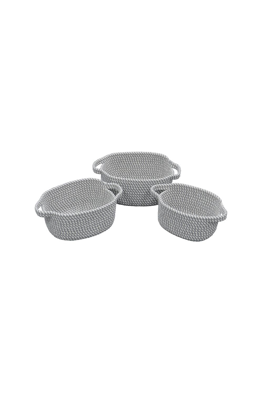 Edison Oval Cotton Rope Storage Basket Set 3