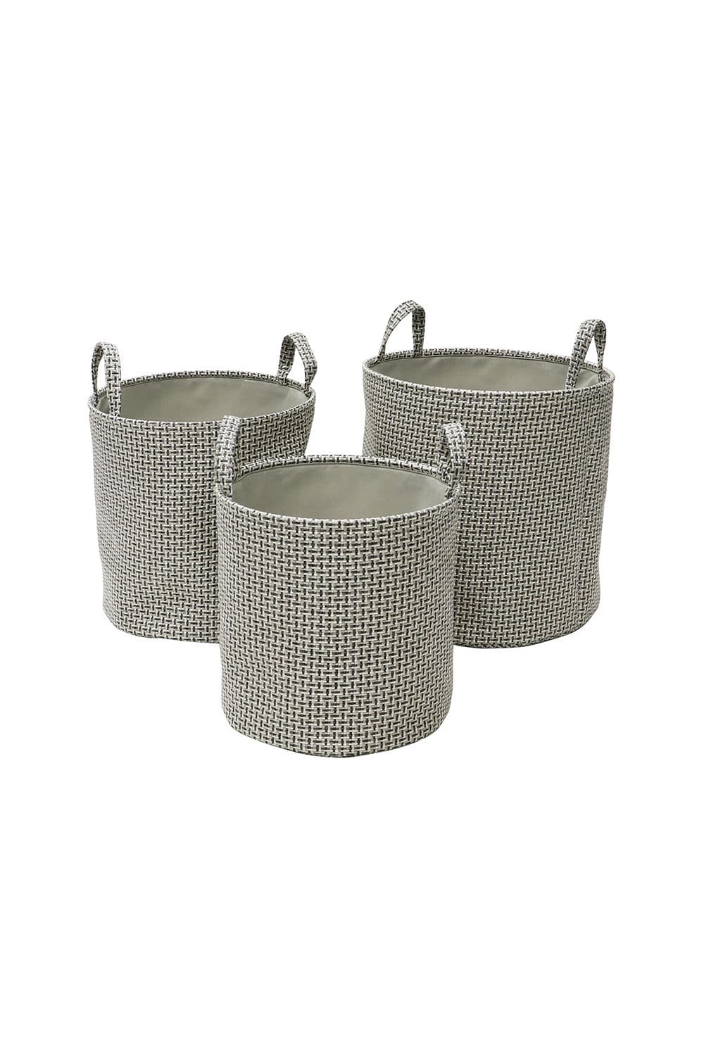 Silva Round Fabric Storage Baskets Set 3