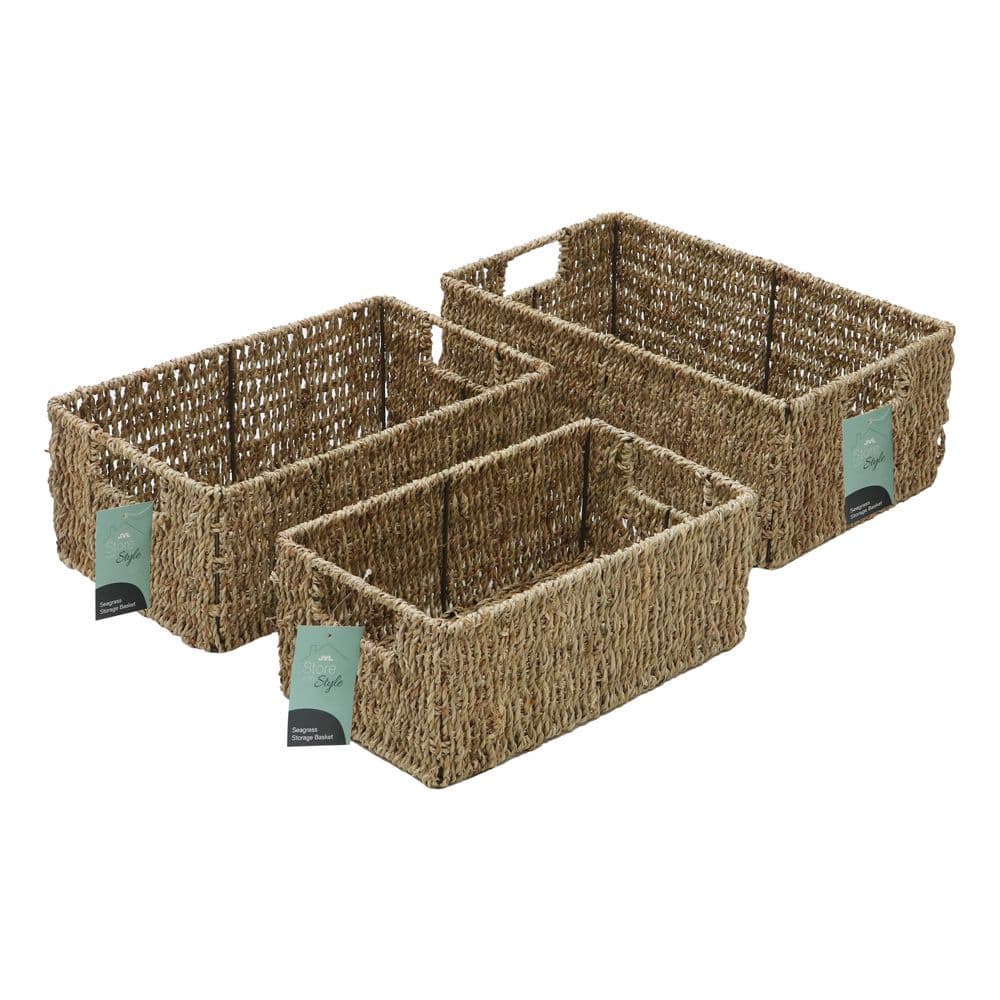 Seagrass Set 3 Rectangular Storage Baskets