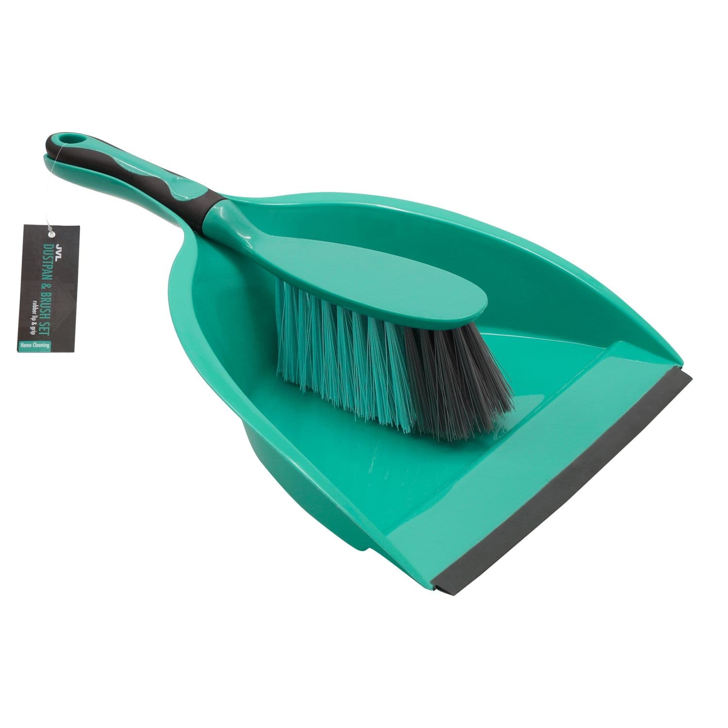 Rubber Grip Dustpan Bristle Brush Set