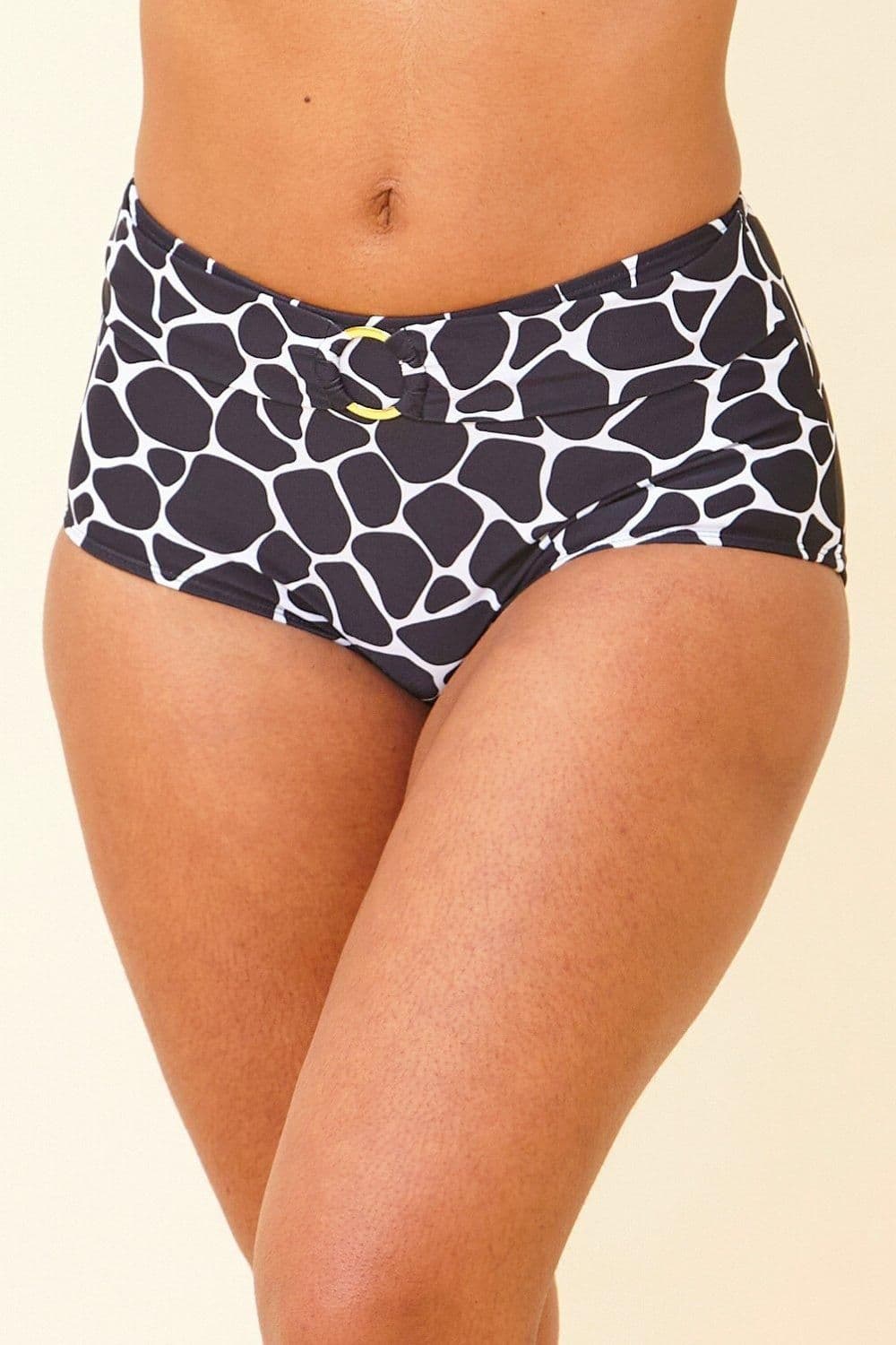 High Waist Ring Detail Bikini Brief