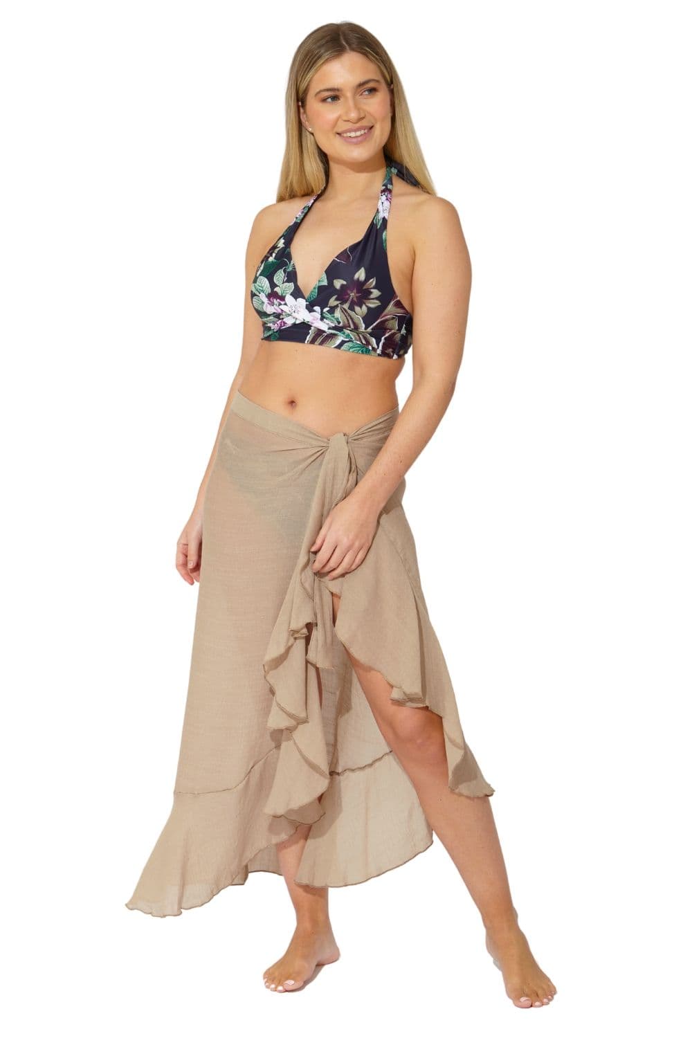 Ruffle Trim Sarong Light