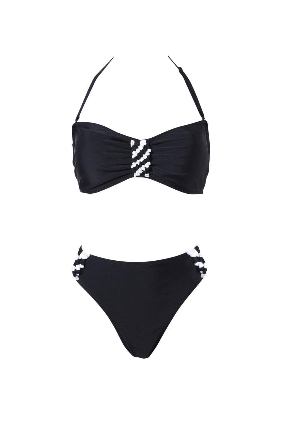 Woven Trim Bikini Set