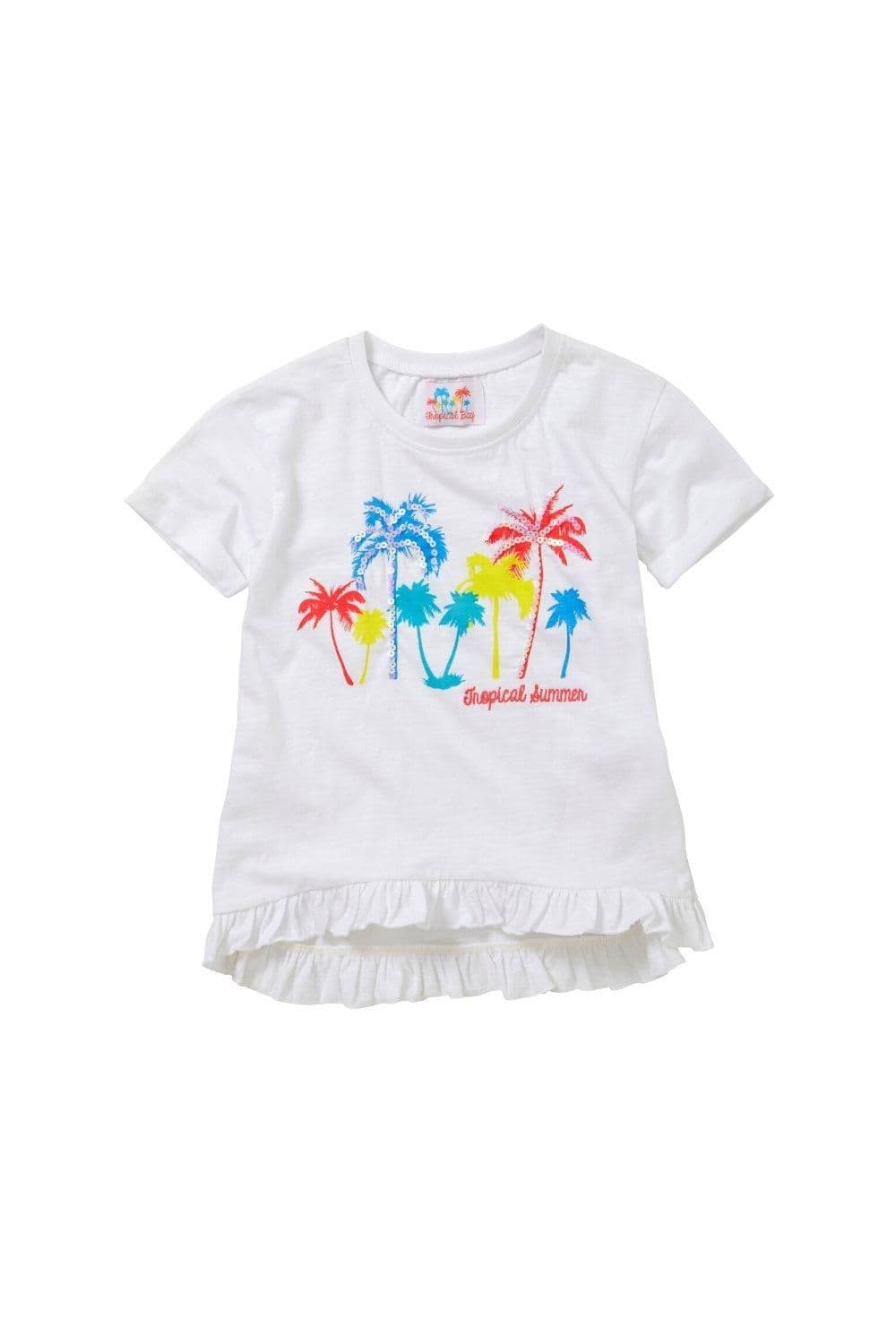 Palm Tree Sequin Short Sleeve T shirt