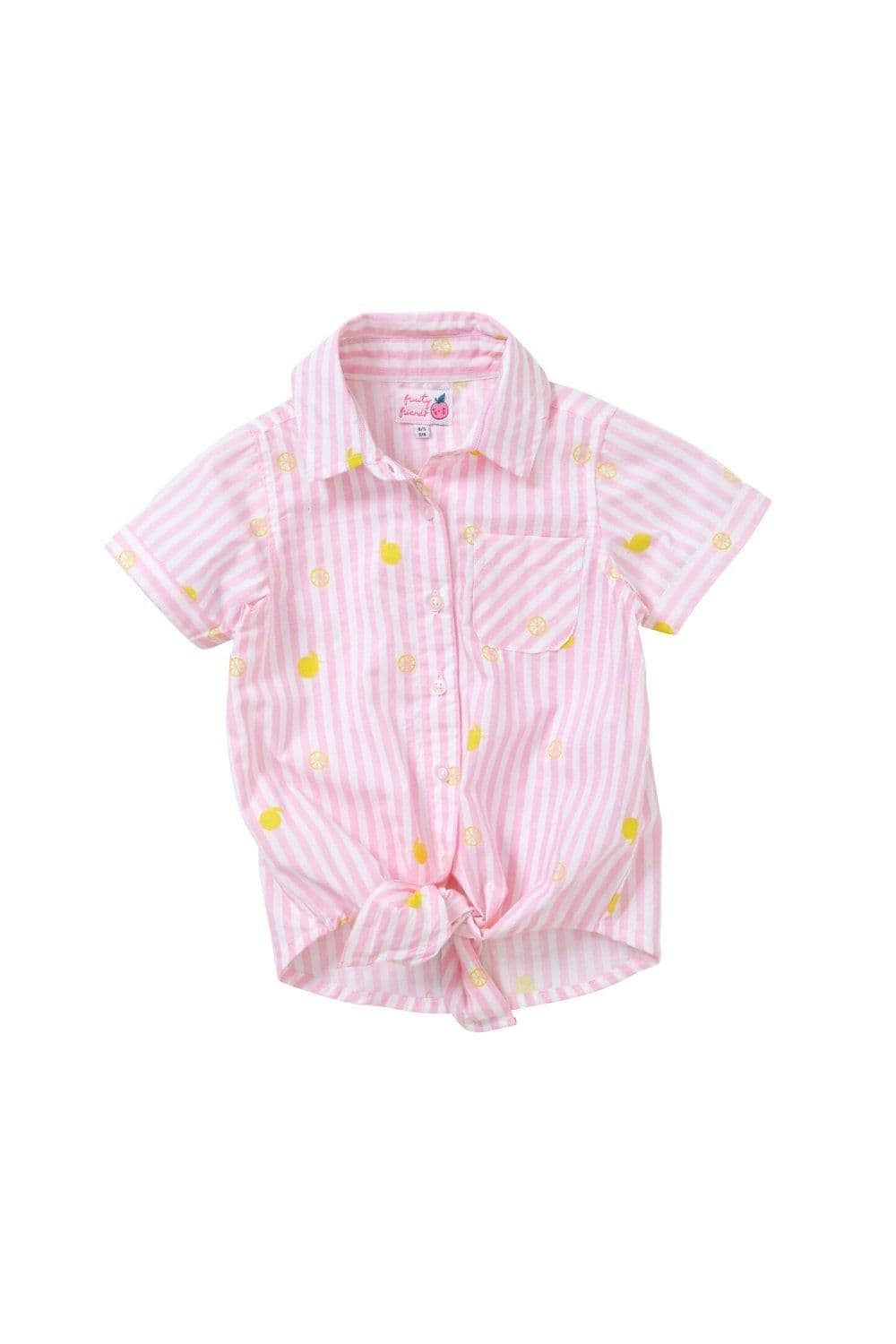 Lemons Tie Front Summer Blouse