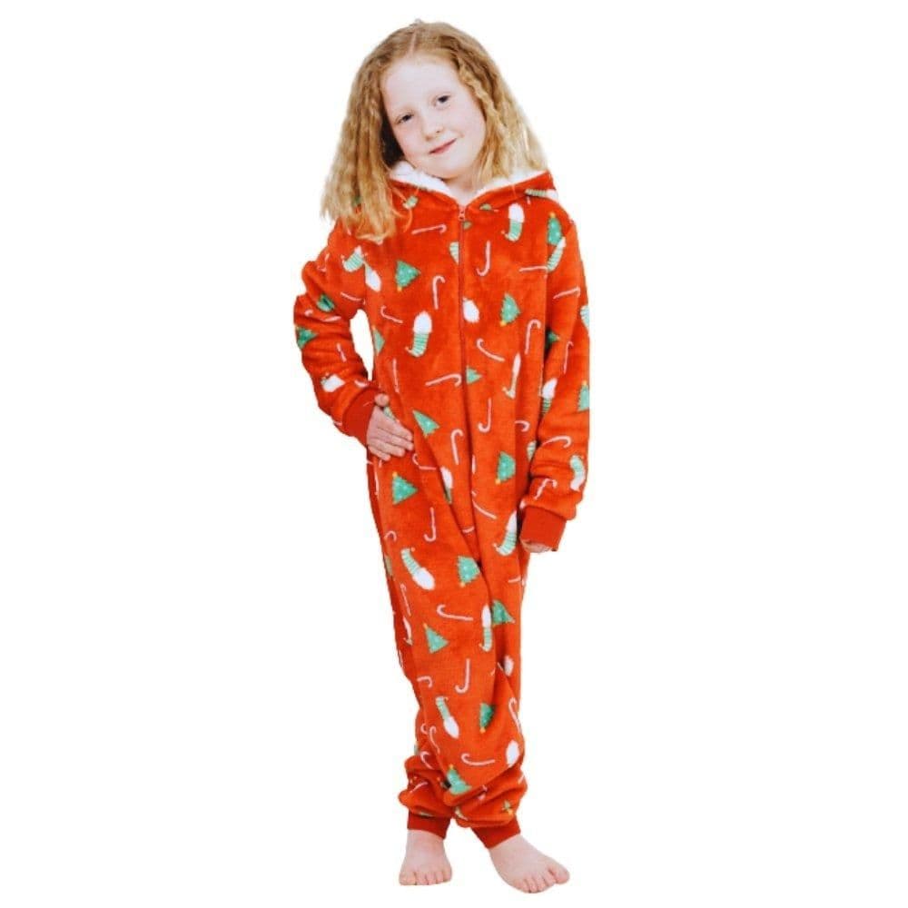 Christmas Print Fleece Onesie