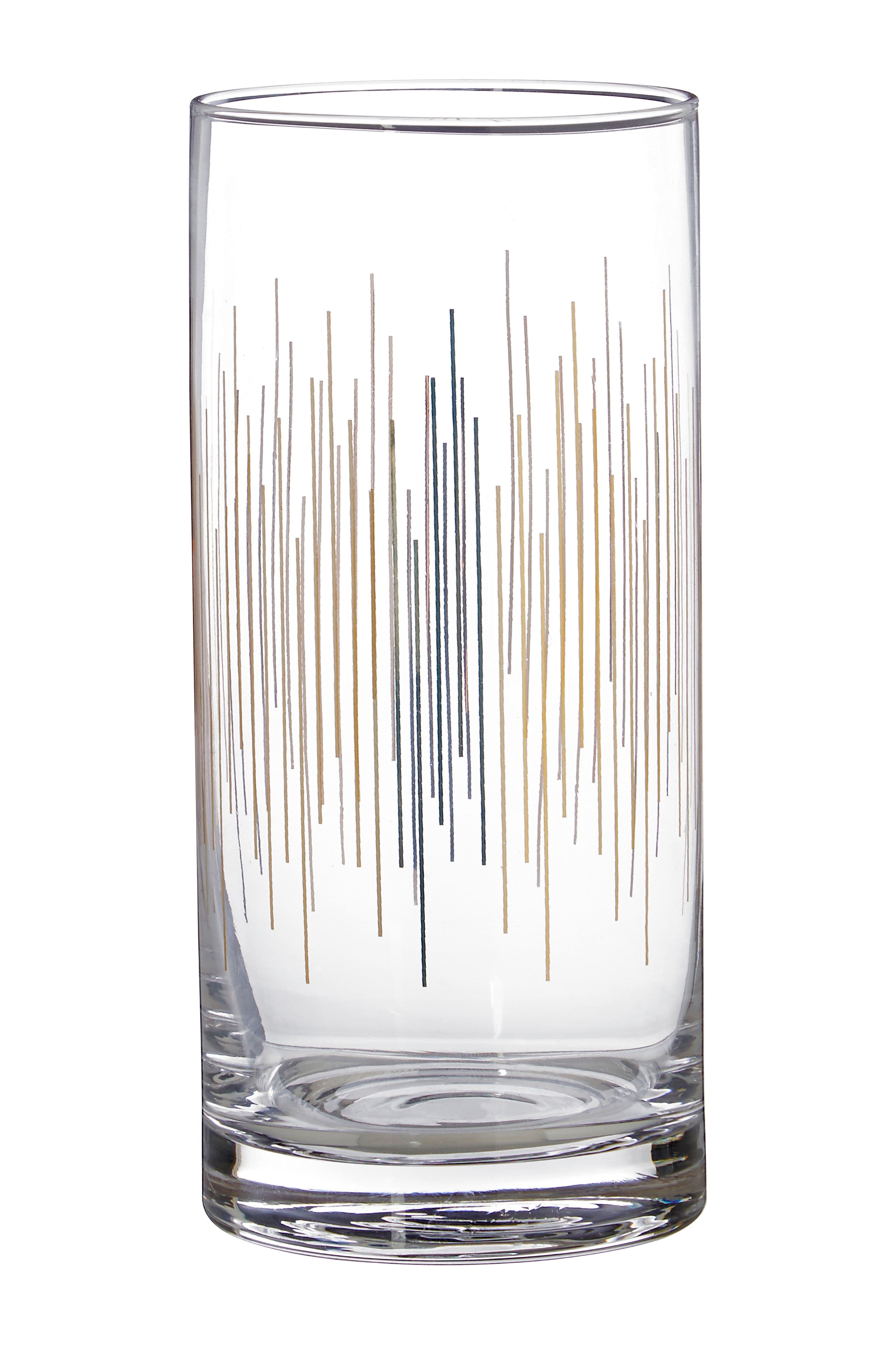 Set Of Four Deco Highball Glasses