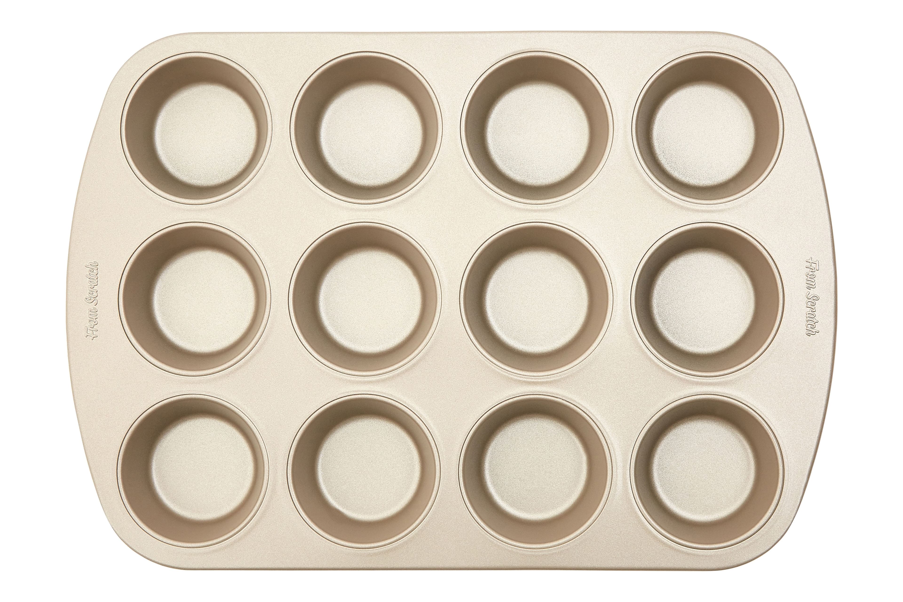 Gold 12 Muffin Tray, Champagne Muffin Oven Tray, Non-Stick Baking Tray for Perfet Muffins, Cupcake Tin Tray