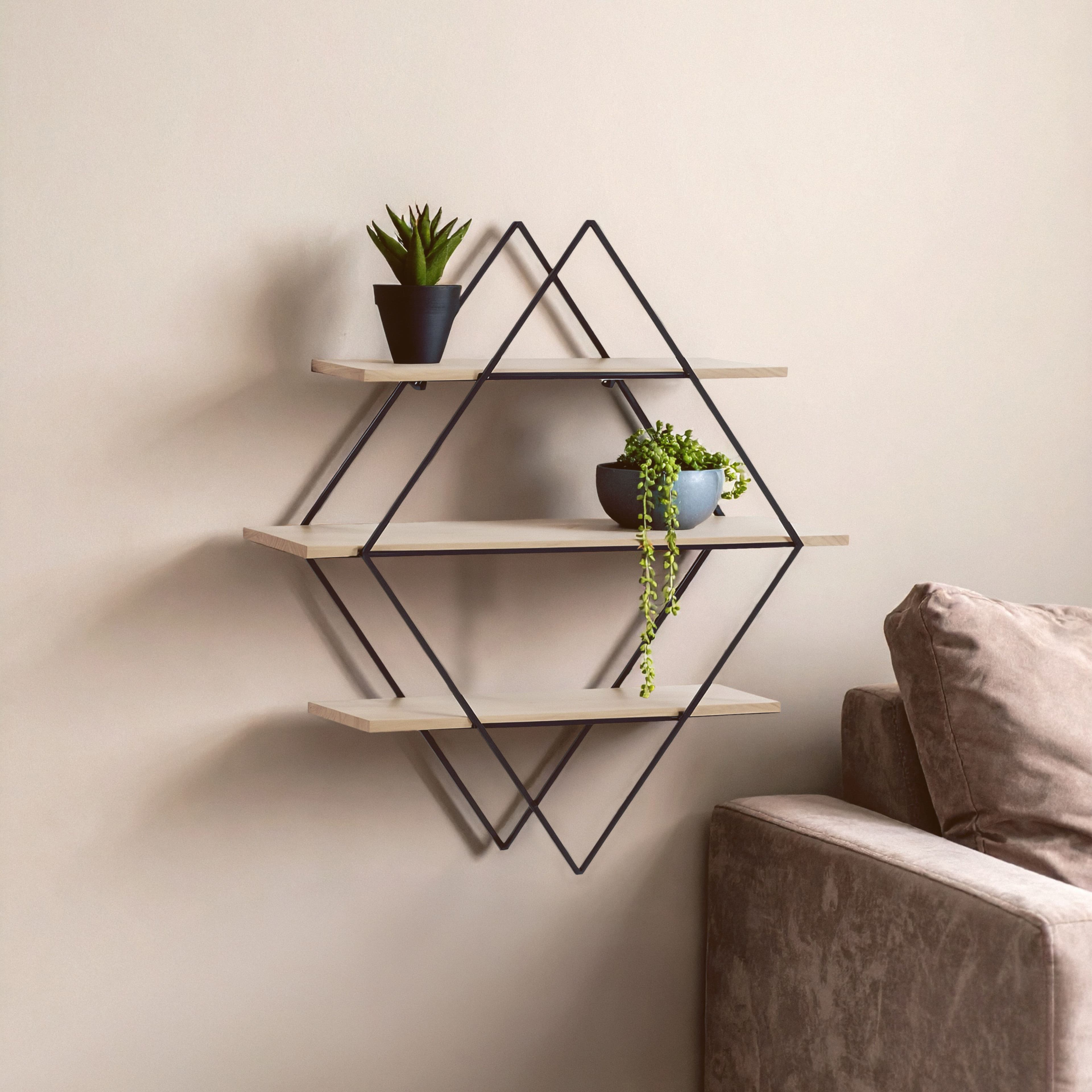 Brixton 3 Tier Rhombus Shelves