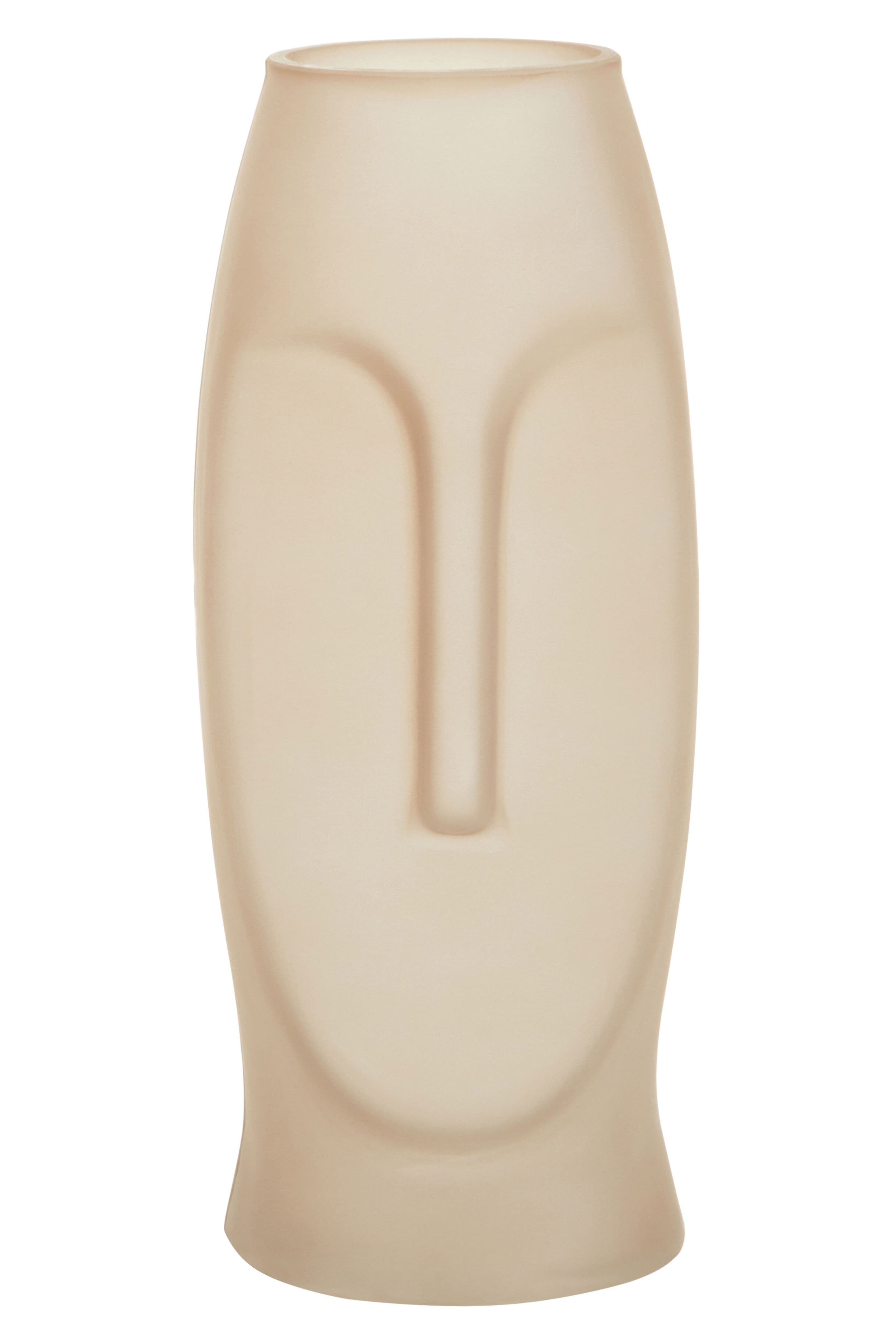 Gold Sculptural Small Glass Vase, Face Design Decorative Vase, Sculptural Flower Vase, Luxury Glass Vase