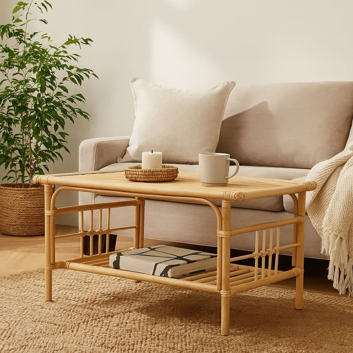 Mataram Rattan Rectangular Coffee Table