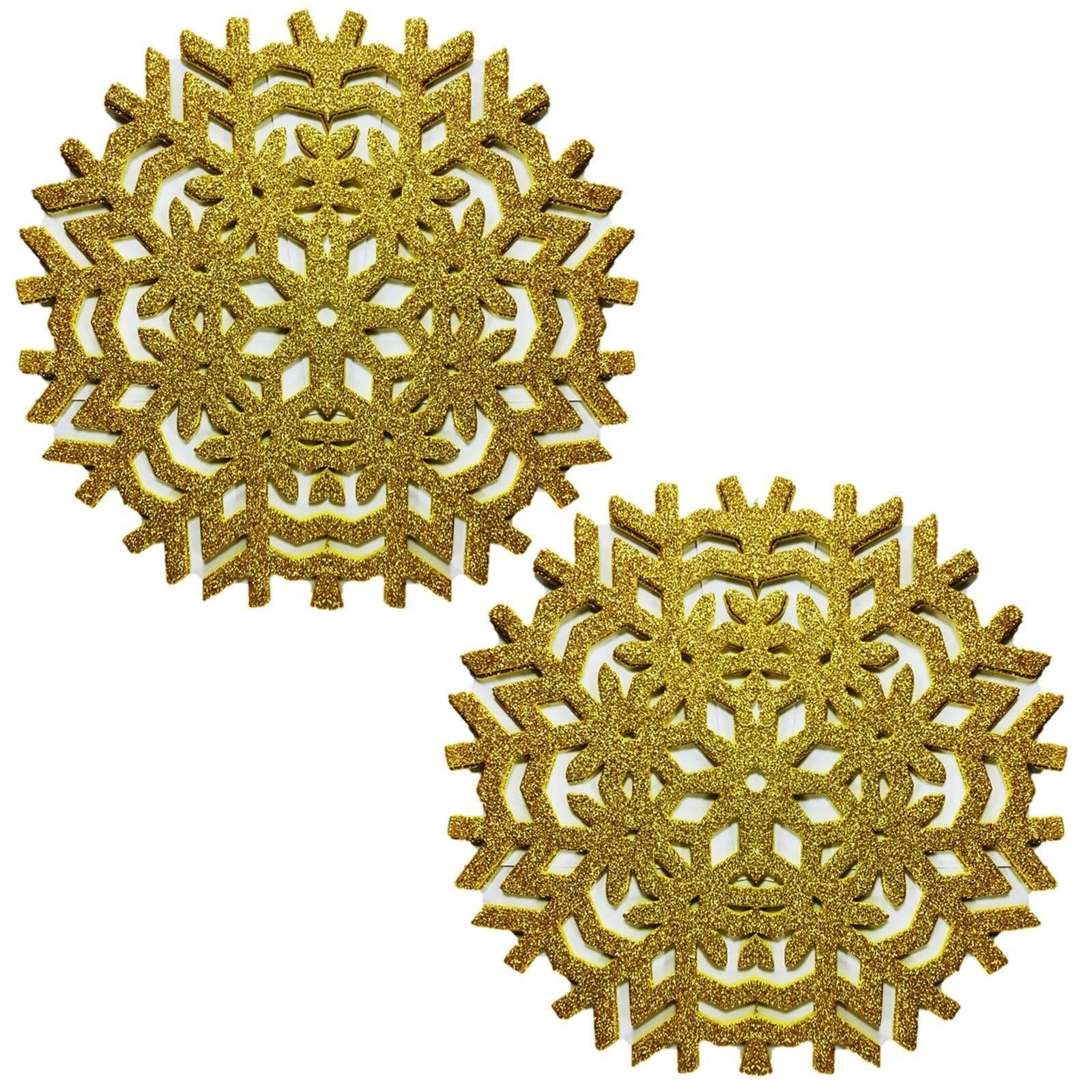 Set 2 Glitter Snowflake Placemats Christmas Dining Table Mats