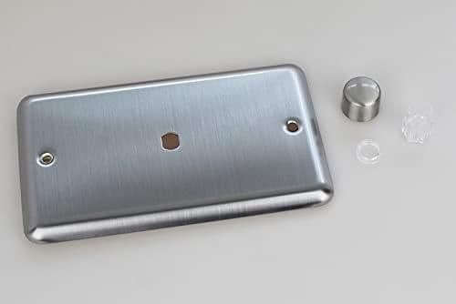Matrix 1 Gang Double Plate Unpopulated Dimmer Kit. Classic Matt Chrome Finish Finish