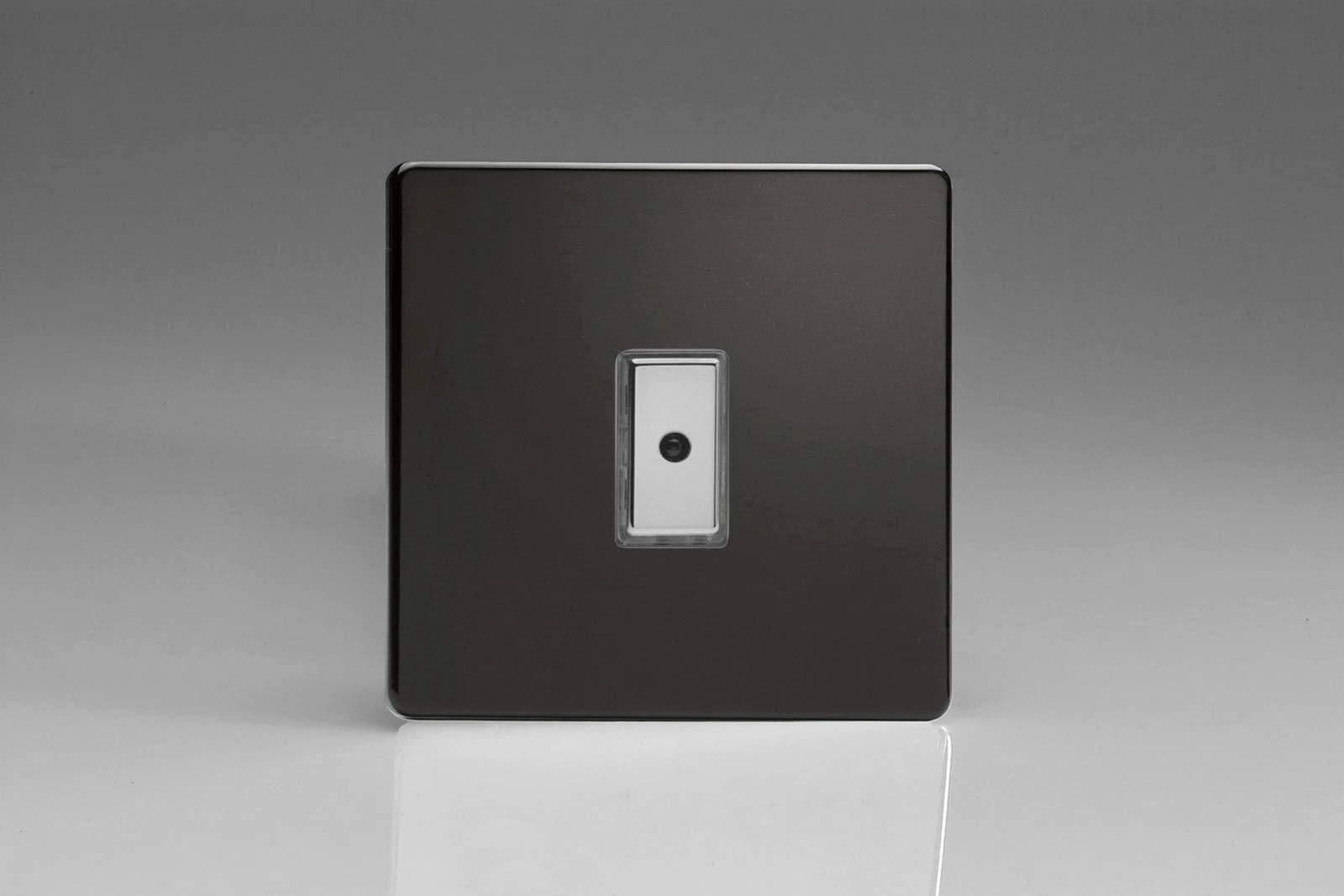 Flat Plate Screwless Jet Black Eclique 2 1 Gang 1 x 100W Multi Way Remote Touch Control V Pro Dimmer Master Unit