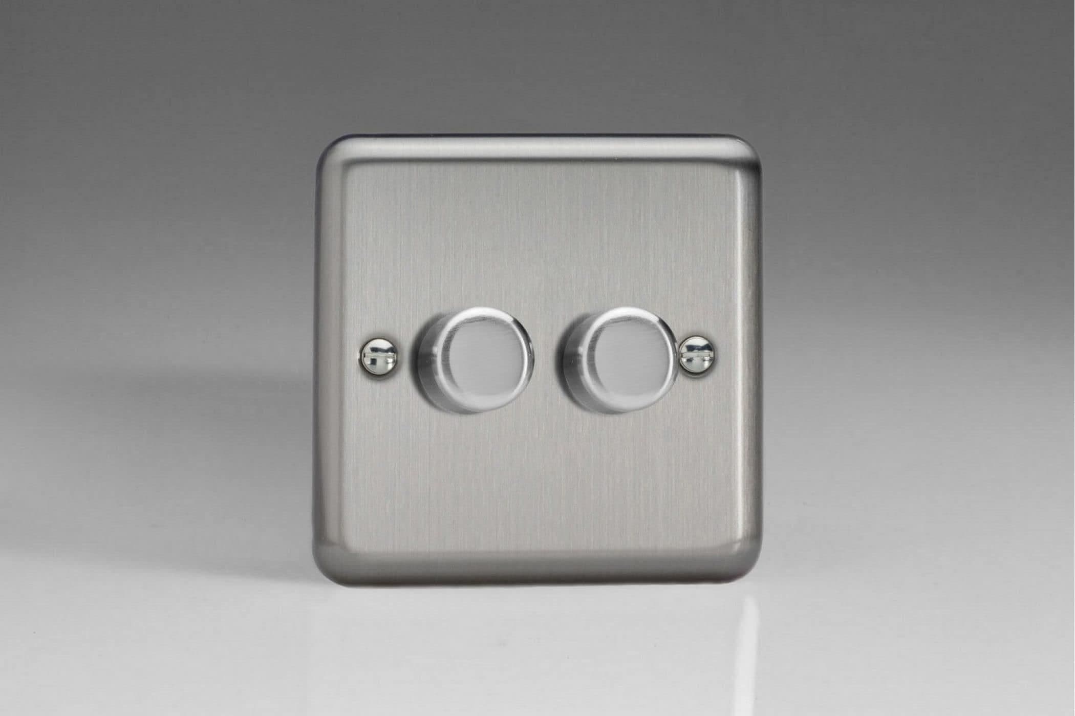 DIMMER 1X400W PUSH ON CH Classic Mirror Chrome 1 Gang 400W 2 Way Push On Push Off Dimmer V Dim 1 Gang 2 Way Push On Off Rotary Dimmer 1 x 60 400W