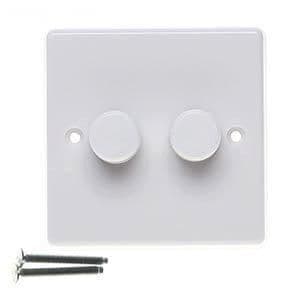 JQP252W V Pro 2 Gang LED Trailing Edge Dimmer Switch 1 or 2 Way