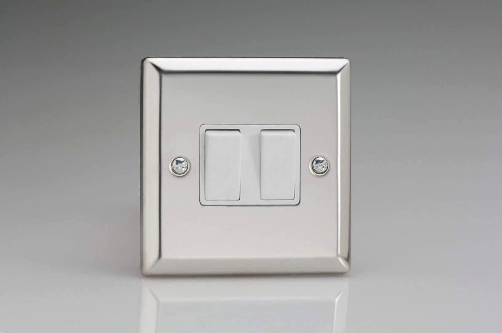 XC2W Rocker Switches 2 Gang Mirror Chrome