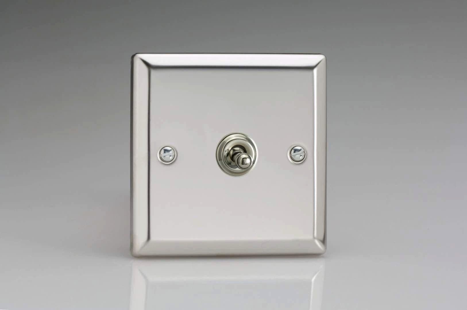 XCT1 Toggle Switches Mirror Chrome 1 Gang 91x91x36mm