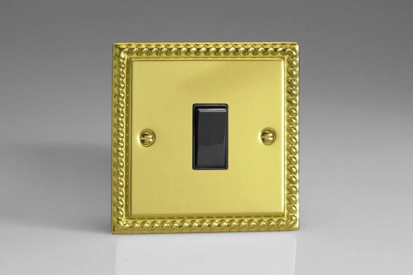 XG1B Rocker Switches Georgian Brass 1 Gang