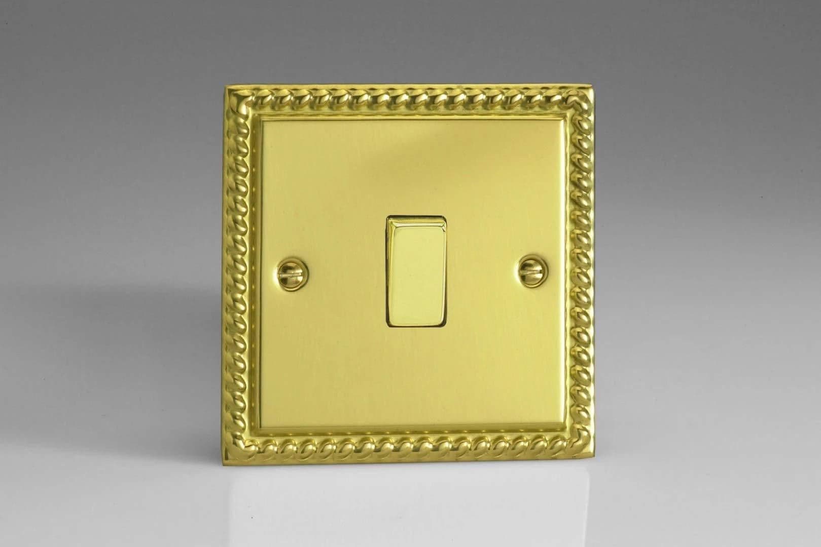 XG1D Rocker Switches 1 Gang Georgian Brass Brass