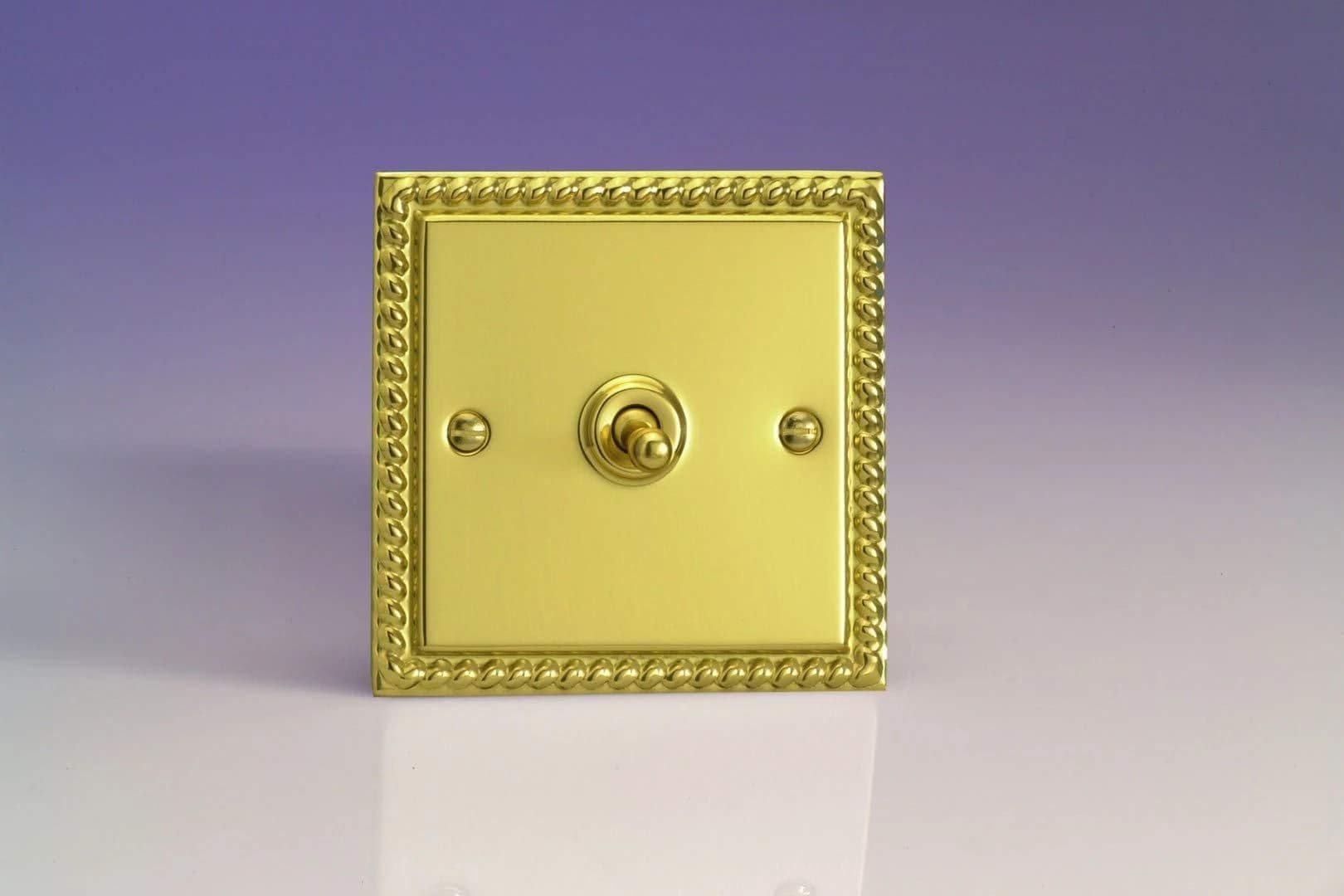 Classic Georgian Brass 1 Gang 1 Or 2 Way Toggle Switch Decorative 1 Gang 1 or 2 Way Toggle Switch