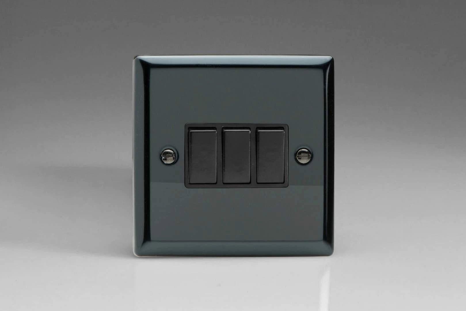 XI3B Rocker Switches 3 Gang Iridium