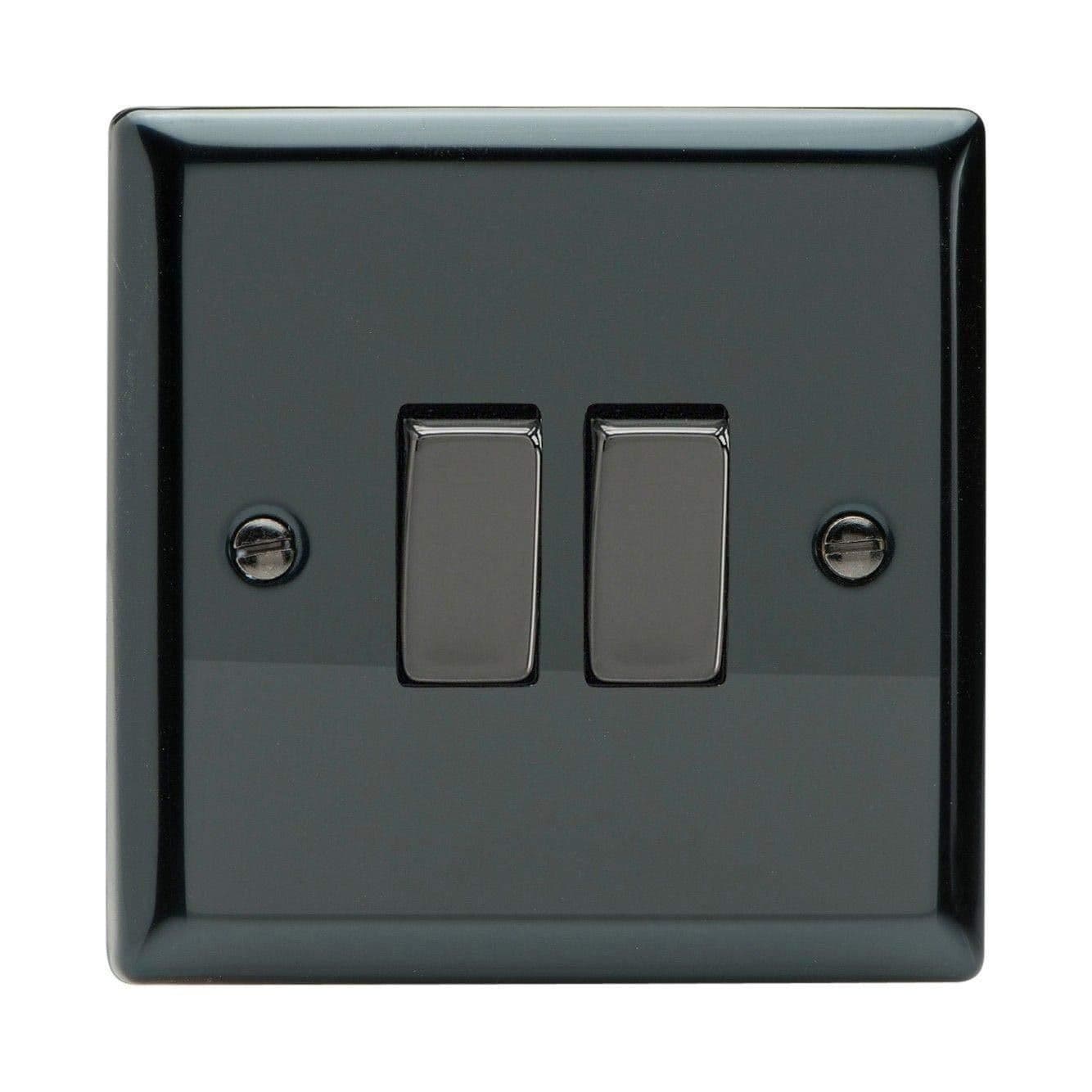 XI2D Rocker Switches 2 Gang Iridium Chrome