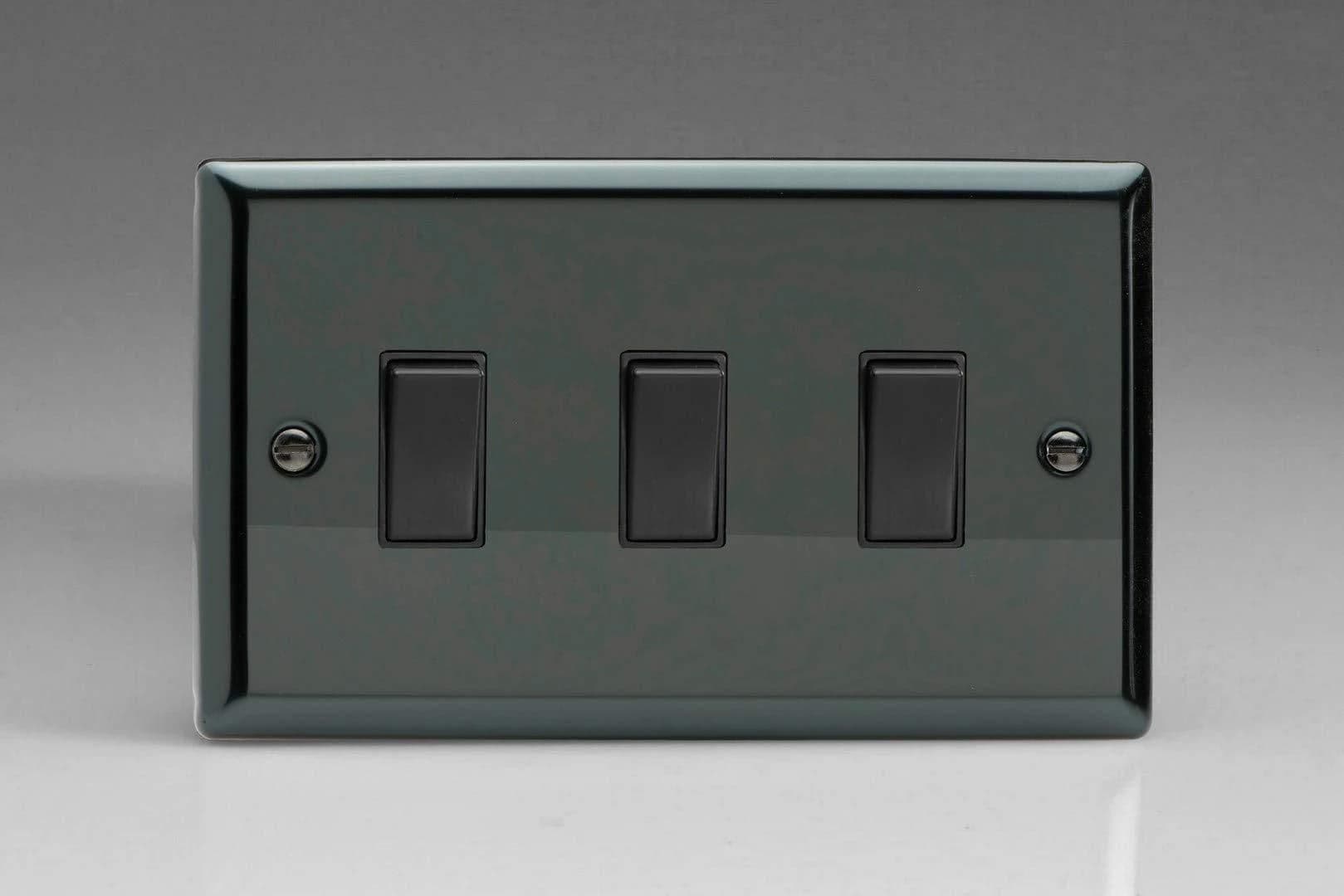 XI93B Rocker Switches 3 Gang Iridium