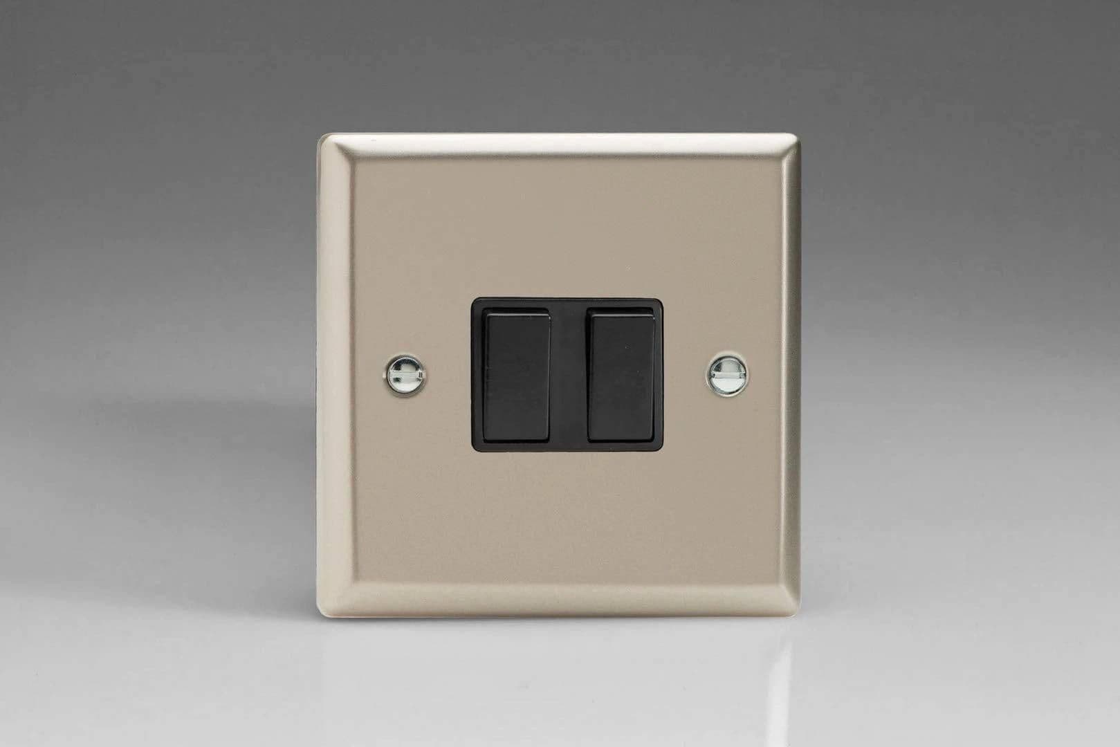 XN2B Rocker Switches 2 Gang Satin