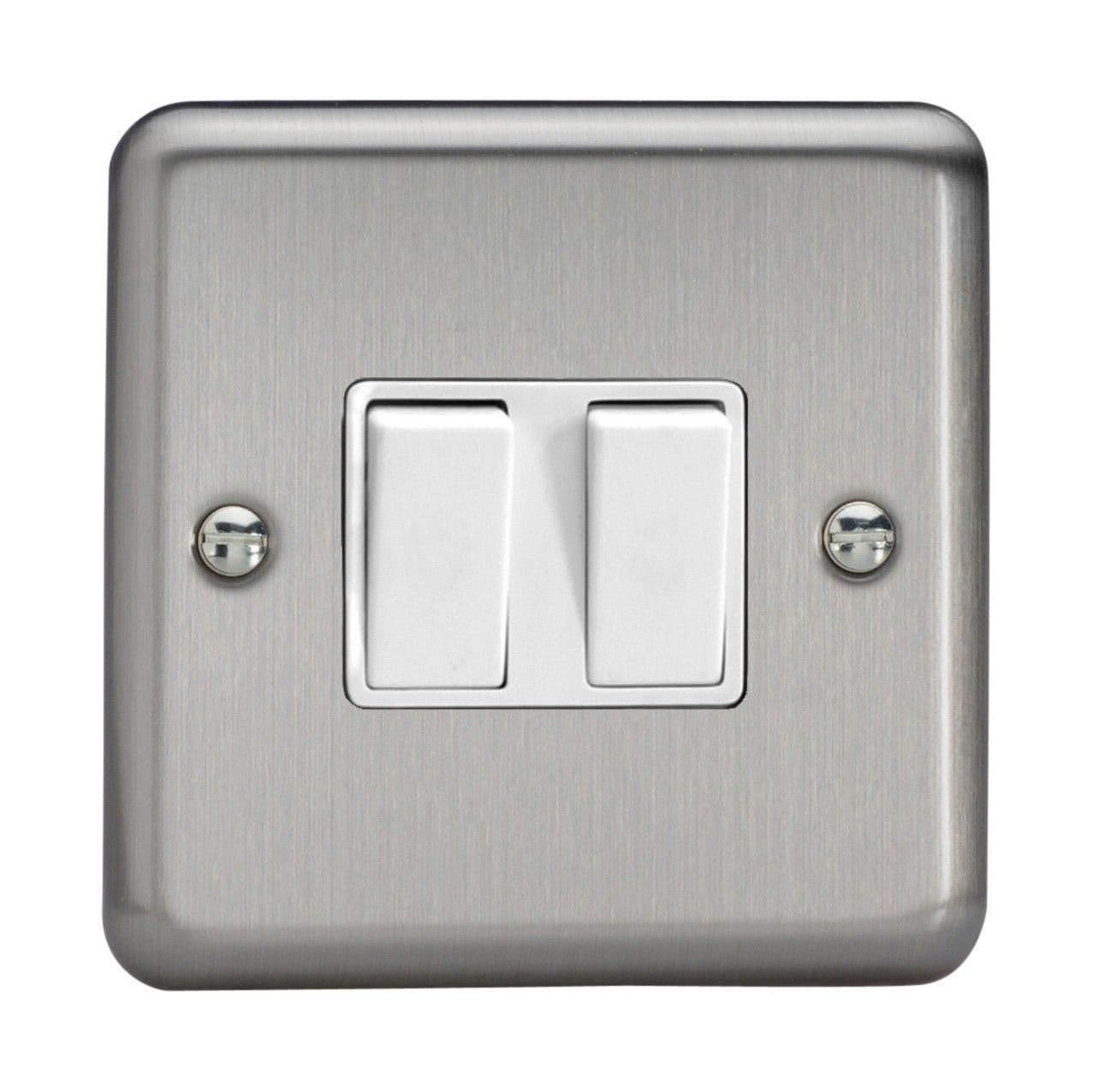 XS2W Rocker Switches 2 Gang White 86x86x25mm