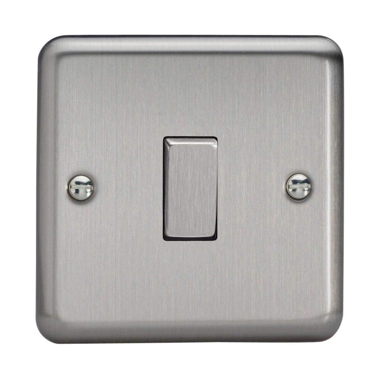 XS1D Rocker Switches Steel 1 Gang