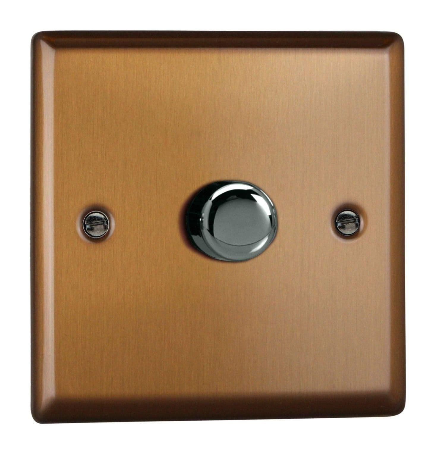 Urban Brushed V Pro 1 Gang 1 or 2 Way 1 x 400W Push on Push Off V Pro LED Dimmer